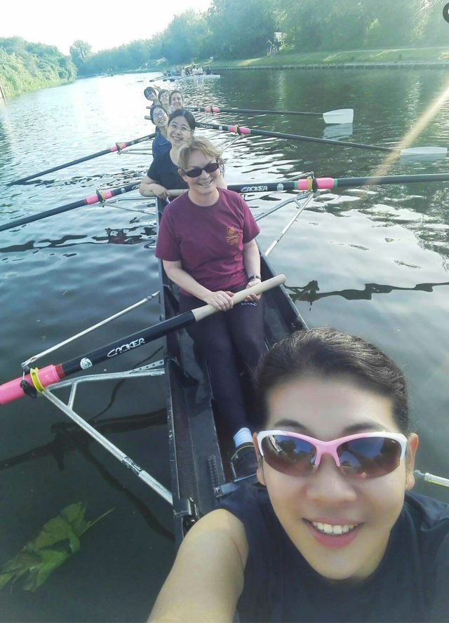 Jill Campion with St Catharine's rowing crew
