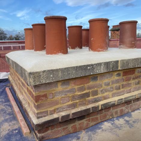Chimney following repair at St Catharine's College