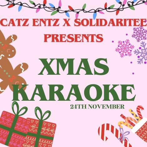 Publicity image for student-organised Christmas Karaoke fundraiser