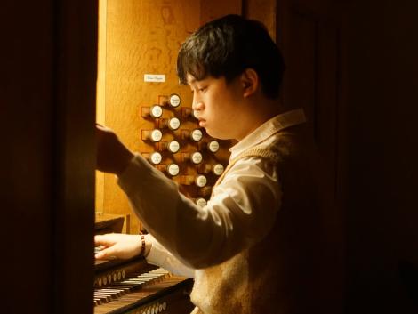 John Zhang playing the organ at St Catharine's College