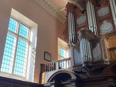 The organ in St Catharine's College Chapel
