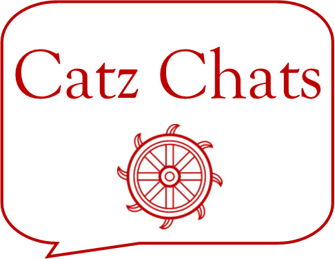 Catz Chats logo with the project name in a speech bubble with a wheel motif