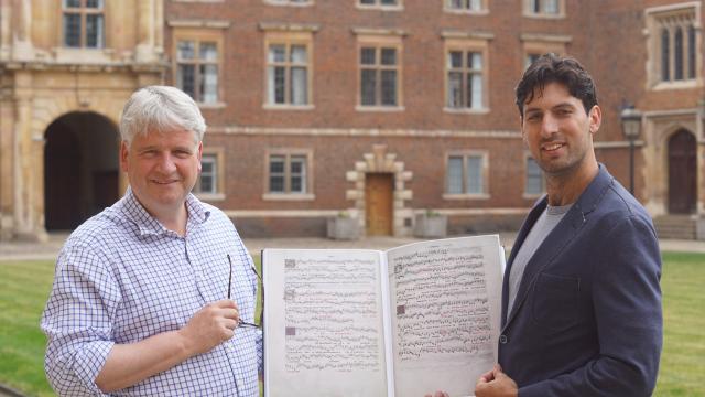 Dr Edward Wickham and Matthew Gouldstone at St Catharine's College
