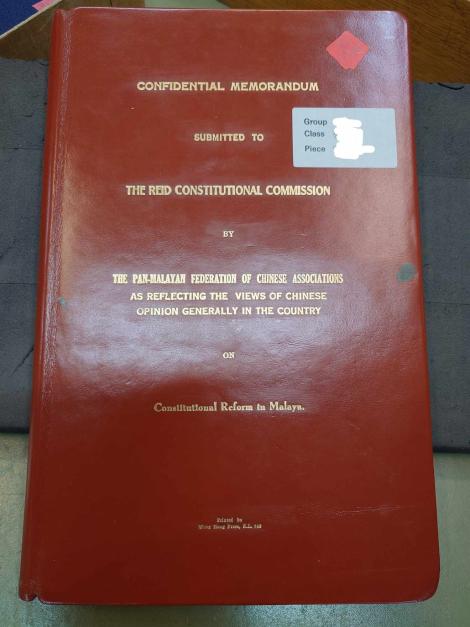 The original 1956 memorandum submitted to the Reid Commission