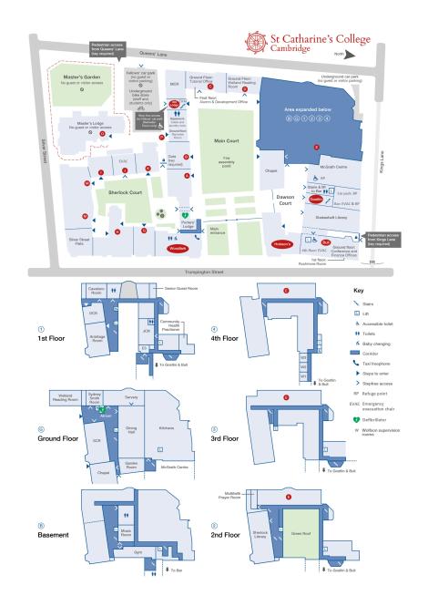 Visitor map of St Catharine's College