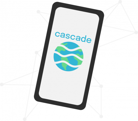 Cascade logo on an illustration of a mobile phone