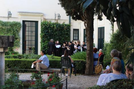 St Catharine's College Choir performs in the courtyard at the British School at Rome