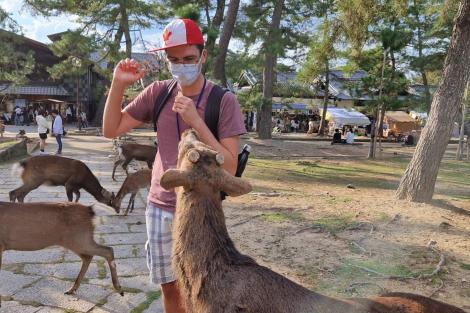 Georgi Kocharyan with deer in Nara