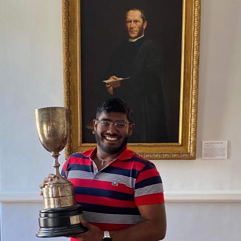 Koby Kalavannan with chess trophy