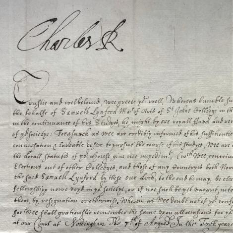 Signature of Charles I