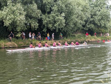 St Catharine's M3 rowing in the May Bumps 2023