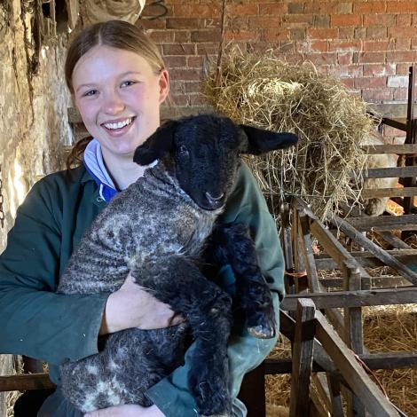 Mary Woodfear with 10kg lamb