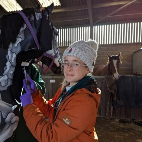 Meg Brougham with model horse