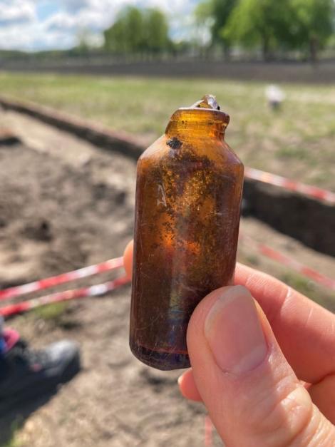 Glass medicine bottle found at the Ravensbrück Memorial 