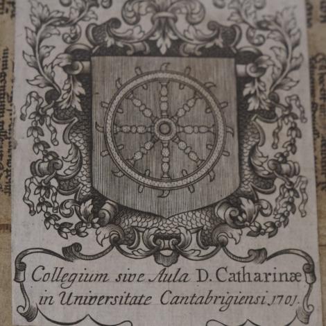 St Catharine's Library bookplate from 1701