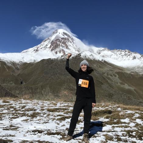 Tina Meskhi at the 2021 Kazbegi Mountain Marathon