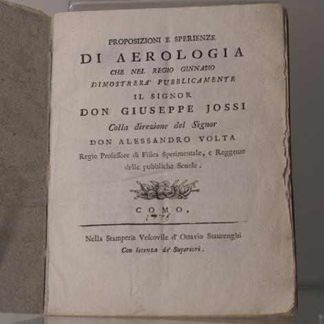 Title page of Volta's aerologia
