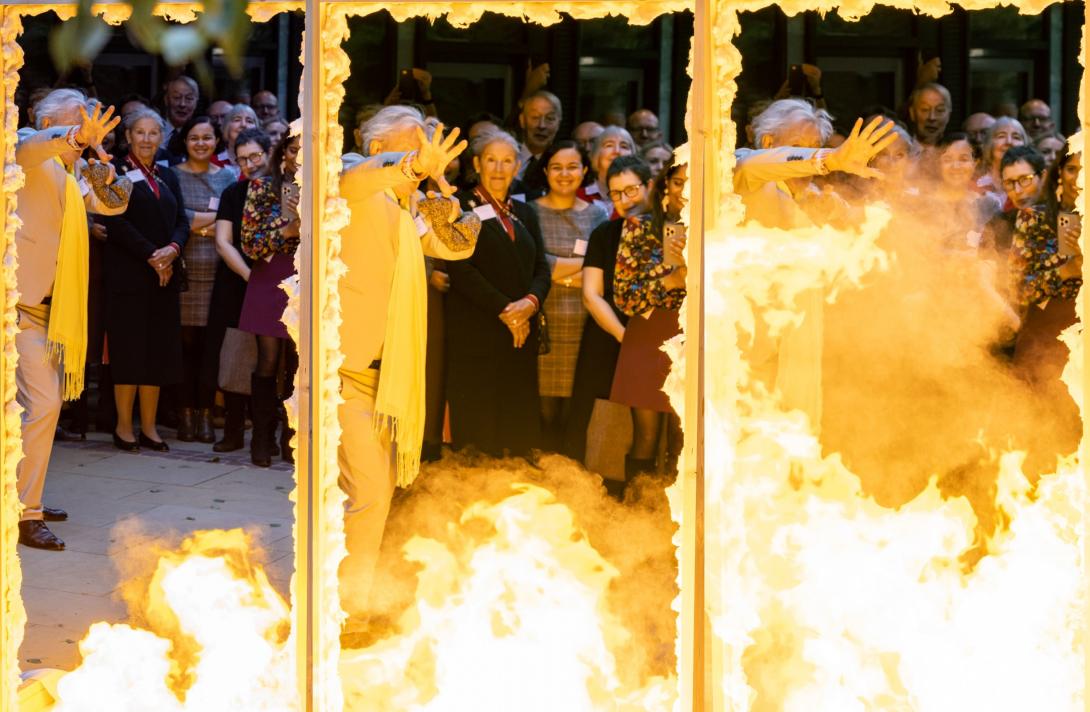 Sir Ian McKellen conjures a pyrotechnic doorway