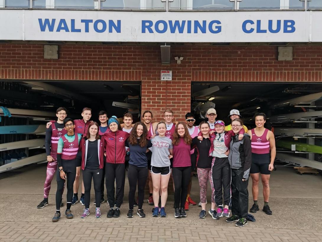 Catz rowers at the Easter 2022 training camp at Walton Rowing Club