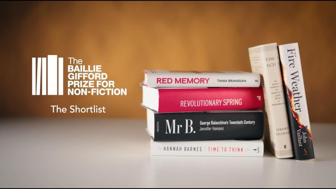 Publicity image for the 2023 shortlist for the Baillie Gifford Prize for Non-Fiction